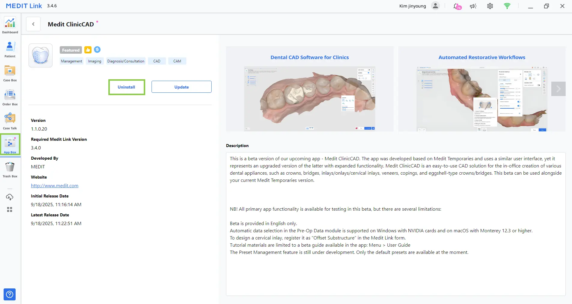 ClinicCAD uninstall.webp