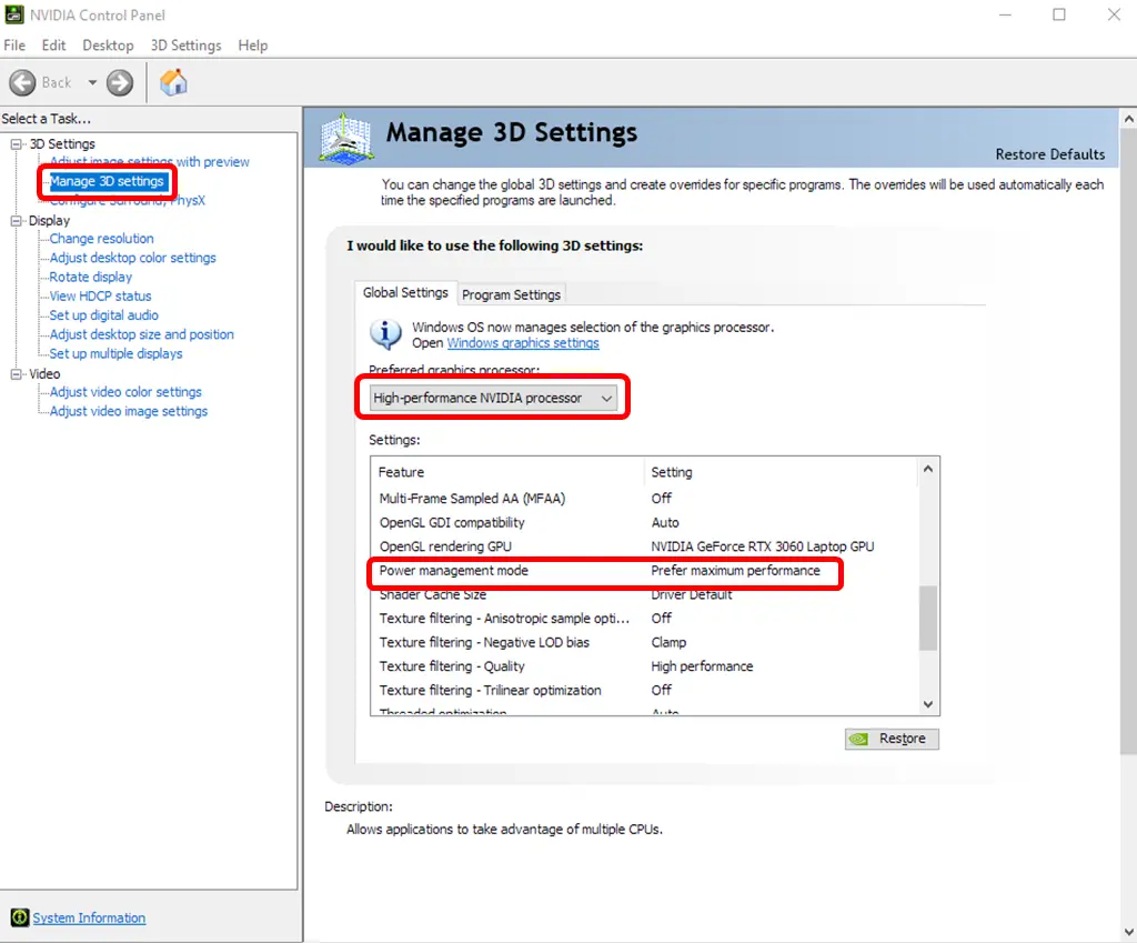 NVIDIA Control panel setting.webp